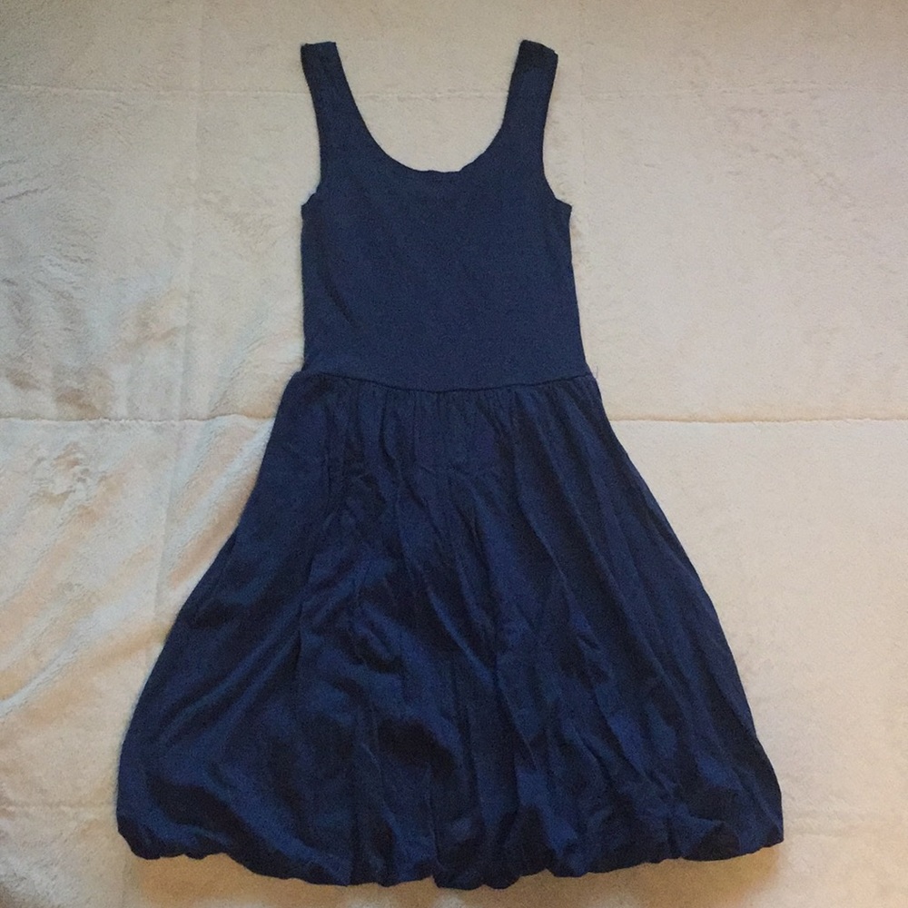 💙 Navy Blue Mini Dress with Bubble Hemline 💙